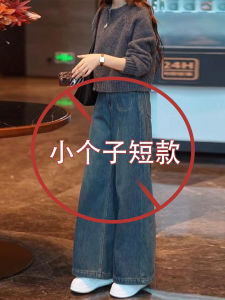 High Waist Loose Straight Leg Wide Leg Denim Jeans Womens Spring Autumn New Style Comfortable Loose Feeling Pants Retro Style