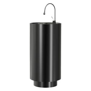 DADIAN | Black Circular Pedestal Sink For Bathroom Hotel