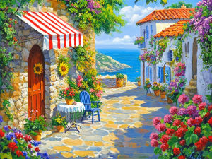 HUACAN Diamond Painting 5d House Landscape Diy Diamond Mosaic News 2026 Harbor City Sea Picture Of Rhinestones Handicrafts