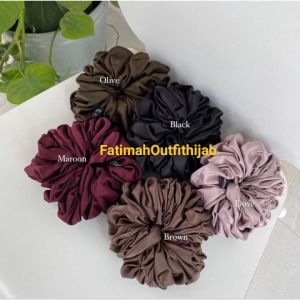 AESTHETIC SCRHUNCIE JUMBO tektured silk ikat rambut