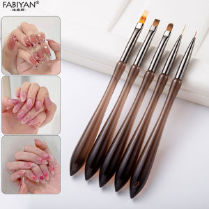 7/11mm French Stripe Nail Art Liner Brush Acrylic Carving Gradient UV Gel Extension Drawing Painting Nail Brush Manicure Tools