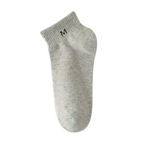 Zhuji Mens Summer Thin Short Cotton Socks Breathable Anti-Odor Sweat Absorbent Sporty Trendy White Casual Socks for Men