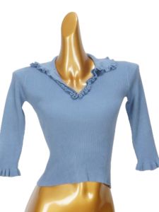 เสื้อสเวตเตอร์ถักคอวีแขนยาวครึ่งตัวทรงสลิมฟิต สไตล์ใหม่ ปกโปโล ผ้าฝ้ายผสมโพลีเอสเตอร์ ฤดูร้อน 2024 เสื้อชั้นในสำหรับใส่ทำงาน