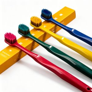 2/4PCS 4-color Wide Head Extra Soft Bristled Toothbrush Adult Home Pack Volcanic Carbon Brush Wire Independent Packaging