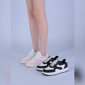LURAD Sepatu Wanita Pink Sekolah Santai Kasual Sneakers Cewek Hangout Fashion Stylist Sepatu Kasual Perempuan Sepatu Kalem SS103