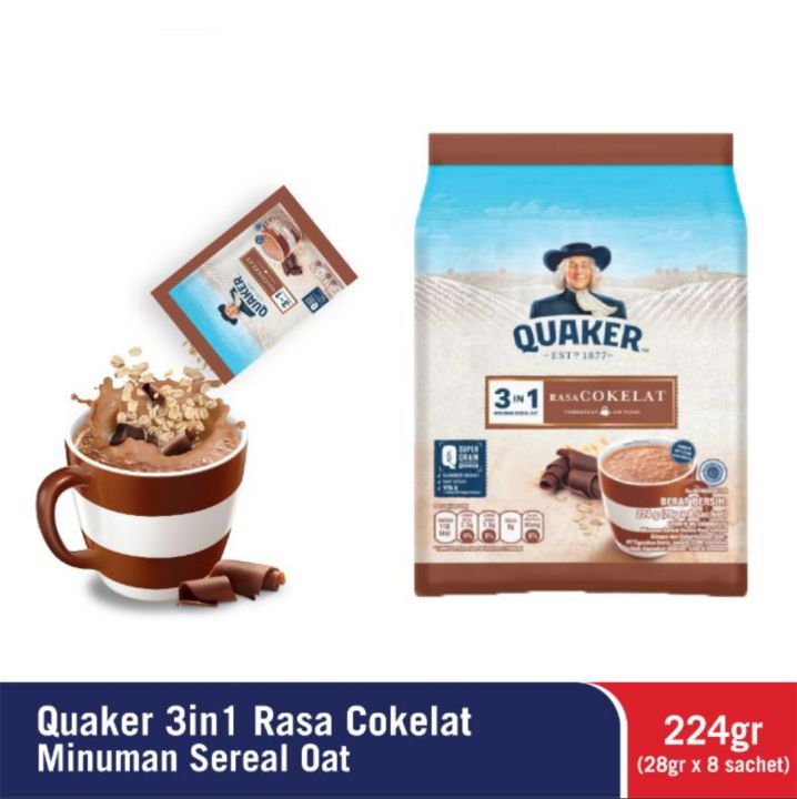 Minuman Quacker Quaker 3in1 Chocolate 8 Sachet - Minuman Sereal Oat | Lazada Indonesia