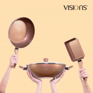 Bộ nồi hợp kim Visions cao cấp chống dính CP8724 - VS-DTC-3/JP  3 món  chịu nhiệt tốt chính hãng