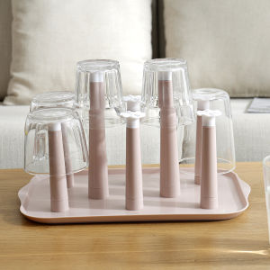Creative Glass Cup Holder Water Cup Drying Rack Tea Cup Organizer Storage Shelf Drain Plate Home Bathroom Accessories