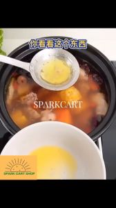 SPARKCART 1pcs Hot Pot Fat Filter Spoon Stainless Steel Spoon Fine Mesh Food Strainer