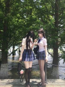 กระโปรงสั้นทรงเอเอวสูง กระโปรงสั้นลายจุด ฤดูใบไม้ผลิและฤดูร้อน กระโปรงสั้นสไตล์ญี่ปุ่นสำหรับเด็กผู้หญิง