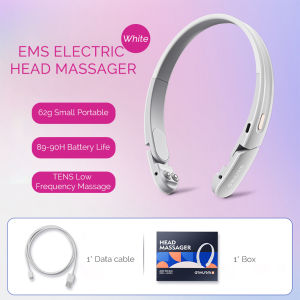 foreverlily EMS Electric Head Massager Intelligent Voice Prompt Headaches Migraine Insomnia Pain Relief Brain Therapy Machine Scalp Massager Relieve Fatigue USB