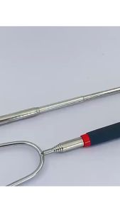 31-115cm Scalable Tusuk Sate Premium Tusuk Ganda BBQ Teleskopik Tusuk Sate Besi Stenlis Bentuk U Tahan Lama Dengan Ganggang PVC Untuk Sate / Steak Barbekyu BBQ / Jagung