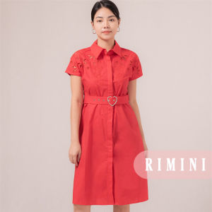 RIMINI - Dress Wanita Casual Berkerah Belted Swarovski XS-XL - Devia Dress - 525046