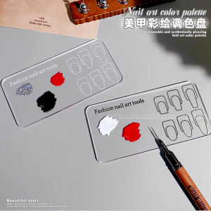 Hand-Painted Practice Manicure Palette Beginner Painted Blooming Plate Flower Drawing Thickened Transparent Reusable Tool