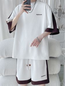 ROMON | Bộ đồ thể thao mùa hè Lomond cho nam tay ngắn quần short lụa băng rộng rãi thoải mái hai mảnh thời trang hợp thời trang