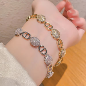 Fashion bracelet womens new light luxury full zirconium bracelet high-end jewelry