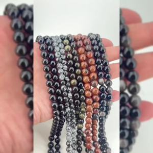 Natural Stone Golden Obsidian Beads Round Loose Black Spacer Bead 4 6 8 10 12mm Jewelry DIY Making Bracelet Necklace Accessories