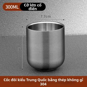 WEIMEIYUAN | Cốc Inox Cách Nhiệt Chống Nóng Bỏng Không Vỡ 304