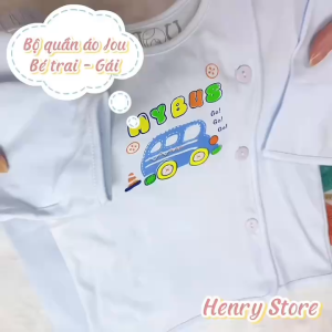Bộ quần áo dài/ngắn + Bao tay chân Jou Size 3-7kg cao cấp 100% Cotton Mềm Mịn mềm thoáng  (Inbox shop chọn màu)