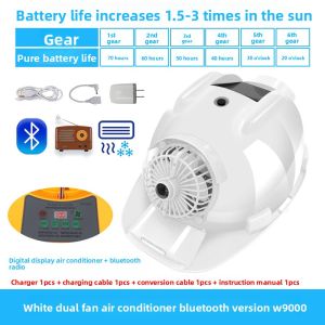 HUANGXIAOCHAO | Air Conditioning Bluetooth Solar Rechargeable Safety Helmet with Fan and Light