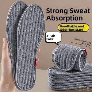 ZUYINBULUO | Mens and Womens Cotton Linen Shoe Inserts Thin Absorbent Odor Control Breathable Summer Shoe Fabric Material 100% Cotton Linen
