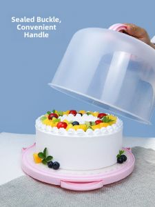 Portable Transparent Plastic Cake Box Handheld Preservation Box Kitchen Baking Tools Six Inches Eight Inches Christmas Box