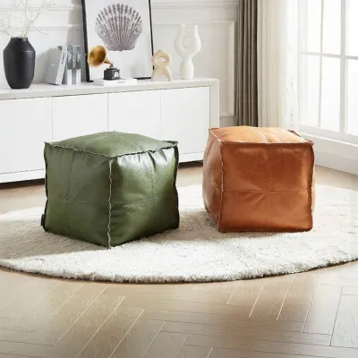 QIUZHISE | Multifunctional Leather Pouf Stool