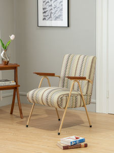 Scandinavian Wrought Iron Couch Balcony Casual Small Apartment Furniture Living Room Middle Ancient Cloth Vintage Single Sofa