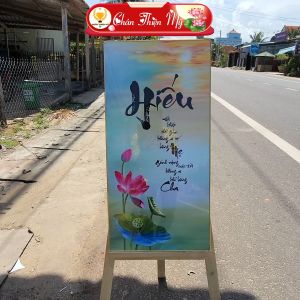 Tranh Treo Tường Decor Thư Pháp Tráng Gương CHÂN THIỆN MỸ Quà Tặng Mẹ Trang Trí Phòng Treo Cầu Thang CTP-D1-001