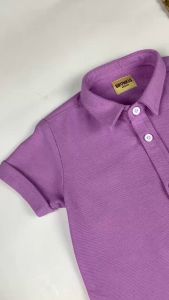 Bronkis Junior Kemeja Anak Laki Laki Lengan Pendek Pique Warna Lilac untuk usia 1 bulan - 10 Tahun