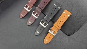 langley | 20mm 22mm Premium Genuine Leather Strap Quick Release Oil Wax Discoloration Cowhide Leather Watchband Business Men Women Straps