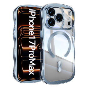 Ốp Điện Thoại iPhone 17/16/15/14/13 Pro Max Mạ Cao Cấp Khung Gợn Sóng Trong Suốt Mềm Mại Chống Sốc Chống Xước