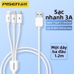 PISEN | Dây Cáp Sạc Nhanh Chung Type-c 3 trong 1