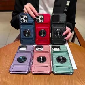 Heavy Duty Drop Protection Armor Wallet Card Case for Samsung Galaxy S26 S25 Ultra S24 Plus S23 FE Magnetic Ring Kickstand Cover