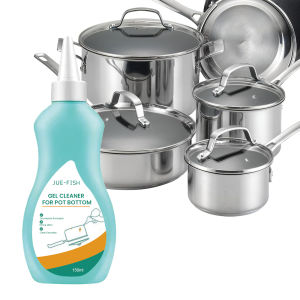 หม้อเจลด้านล่างสีดําRemoverคราบน้ํามันหนักสีดําหม้อDescalerหม้อสแตนเลสด้านล่างสีดําScale Heavy Oil Stain Cleaner