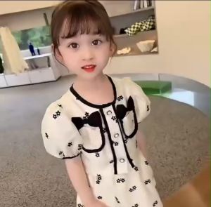 Set Áo Váy Bé Ánh Tuyết Nơ Cực Xinh