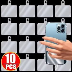 10-50pcs Universal Mobile Phone Anti-lost Lanyard Card Gasket / Transparent Detachable Phone Hanging Cord Strap Patch