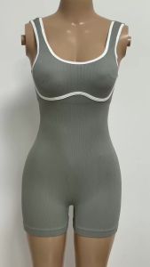 Bộ Đồ Tập Yoga Liền Thân Cổ Chữ V Thấp Dành Cho Nữ DPSTGYM Quần Short Thể Thao Thiết Kế Lưng Hở Chất Liệu Gân Bộ Đồ Tập Gym Ôm Sát Trang Phục Tập Luyện