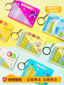 Acrylic Keychain Formula Chart Second Grade Multiplication Division Table Cartoon Pendant Creative Gift for Primary School Students
