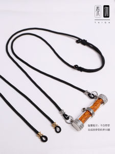 Titanium Steel Pendant Rope Handwoven Chain Link Buddha Amulet Double Hanging M Buckle Titanium Steel Accessories Color Retention