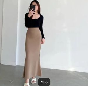Rok lunar mermaid skirt rok wanita rok mermaid basic bahan scuba