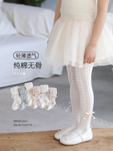Breathable Thin Cotton Childrens Tights Spring Summer Mesh Knit Baby Girl Base Layer Pants Comfortable Soft Combed Cotton Socks