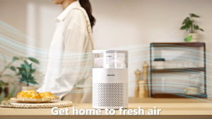 MeeGoo Smart Air Purifier UVC Plasma Sterilization WiFi App Control Atmosphere Light Digital Display Silent mode