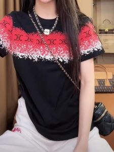 Fashionable Extra Large Size Geometric Print T-Shirt for Women Summer Style Casual Streetwear Regular Slim Fit Short Sleeve