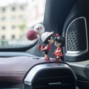 2pcs Couples For Car Ornament Model Cute Kiss Balloon Auto Interior Decoration Dashboard Accessories Gifts