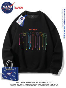 NASA Joint Name Autumn and Winter Sweater Mens Fashion Minimalist Loose Fashion Brand round Neck Chic Casual Long Sleeves Print Clothes