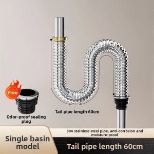 TIANYUWAN | Twin Basin Stainless Steel Sink Drain Pipe Complete Set