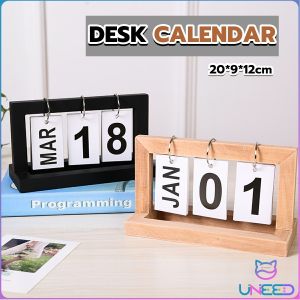 Need. Wooden desk calendar Home decoration Simple style Room decoration Creative desk calendar Black