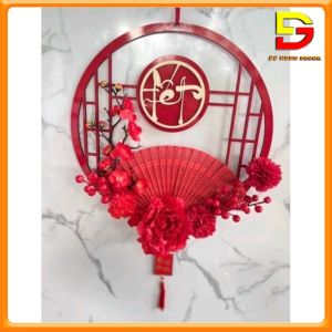 Vòng Hoa Đào Đông Trang Trí Tết Vòng Hoa Treo Tường May Mắn Đón Tài Lộc DC-188