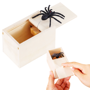 Trick Spider Funny Scare Box Wooden Hidden Box Quality Prank Wooden Scare Box Fun Game Prank Trick Friend Office Toys